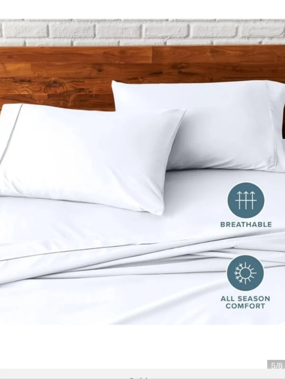 Bare Home 4 Pillow Cases Standard = Queen Size White Two Sets Of 2 Microfiber